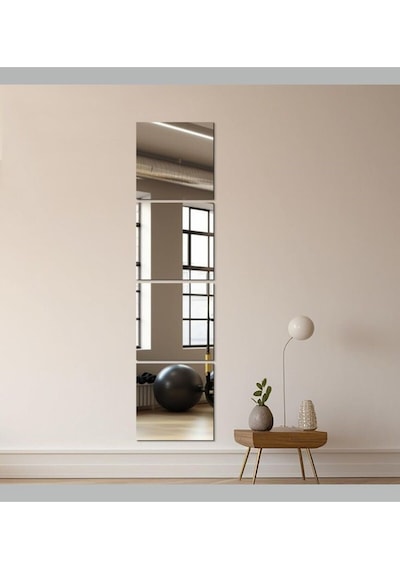 Dekoratif Kare Ayna 4lü 20x20 20x20 Gümüş