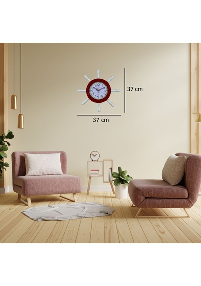 Kırmızı Kavelalı Dümen Duvar Saati Pl-d3701r