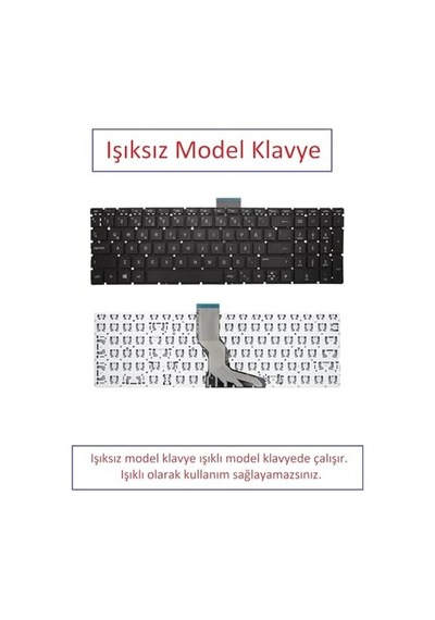 Notebook Klavye - Siyah-ışıksız - Pavilion - 15-bs, 15-bs0xx, 15-bs1xx, 250 G6, 255 G6, 255 G7, 256 G6, 258 G6, 258 G7, Tpn-c129, Tpn-cl30, Tpn-q191, Tpn-q193 Muadili İle Uyumlu - Hp-064