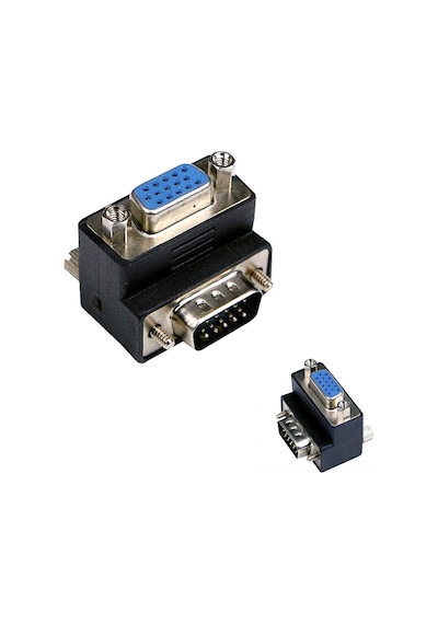 Vga Dirsek 90 Adaptörü Vga Erkek Dişi 15 Pin