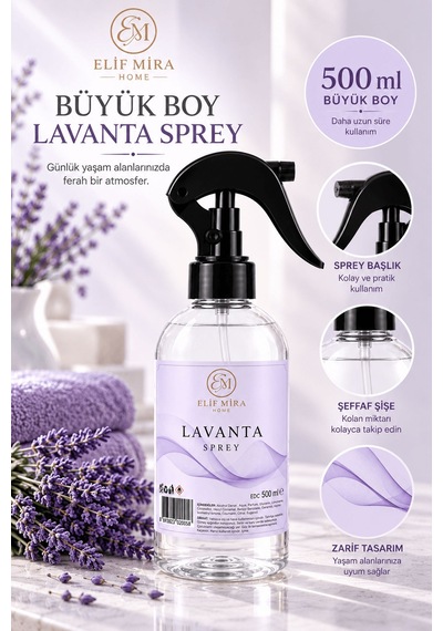 Oda Kokusu Sprey Lavanta Kalıcı Oda Parfümü 500 Ml