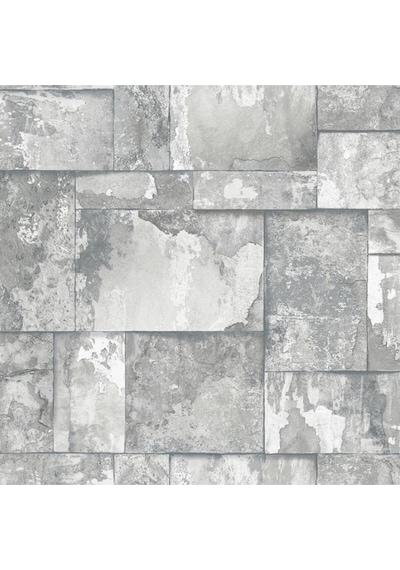 Roka/ Gri Geometrik Desen Duvar Kağıdı 23106-1