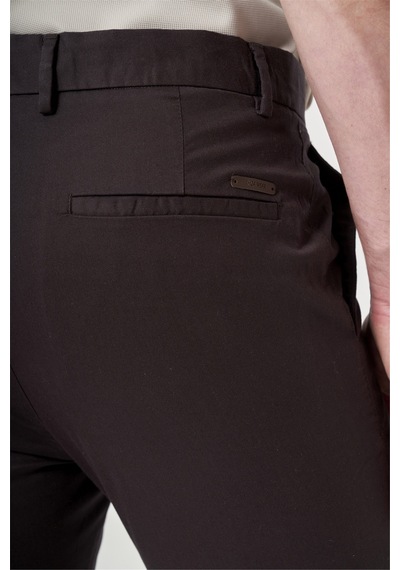İmza Kahverengi Yan Cep Slim Fit Casual Pamuklu Chino Pantolon 1003260178
