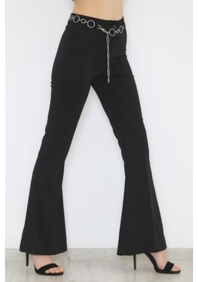 Zhl Butik Kemerli Ispanyol Paça Pantolon 24193.5176 001