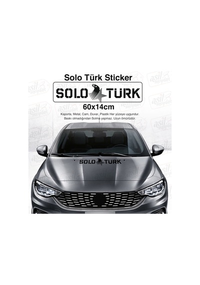Solo Türk Yazılı Kartal Yıldız Oto Sticker Siyah 60 14 Cm6643