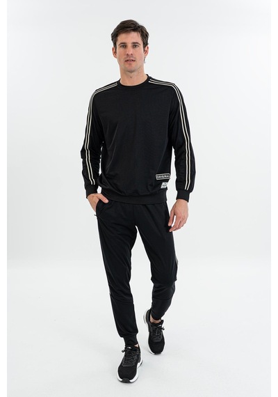 Maraton Comfort Erkek Bisiklet Yaka Siyah- Sweatshirt Siyah-