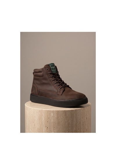 Bafaş Ayakkabı 038616 Kahve Hakiki Dana Derisi Erkek Günlük Sneaker Kahverengi