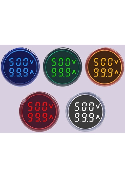 Çift Ekranlı Led Ac60-500v 0-100a Akım Göstergeli Yuvarlak Dijital Ac Voltmetre Ampermetre