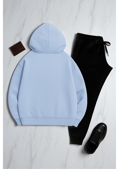 Uyguntarz Unisex Los Angeles Baskılı Eşofman Takımı Bebe Mavi