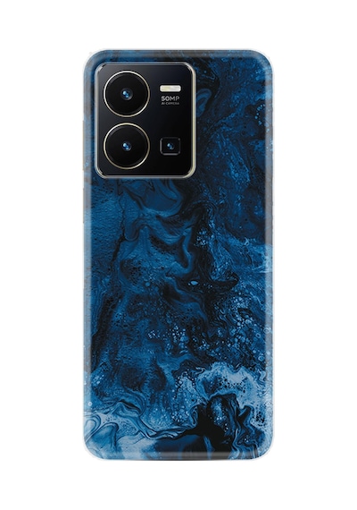 Vivo Y36 Kılıf Silikon Desen Özel Seri Blue Zigzag 1687