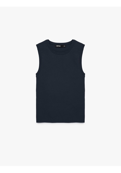 Koton Regular Fit Kolsuz Bisiklet Yaka Triko Bluz Lacivert 7wak30029ht Koton Regular Fit Kolsuz Bisiklet Yaka Triko Bluz Lacivert 7wak30029ht
