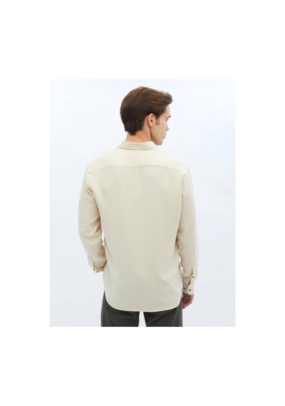 Kip Ekru Fitilli Dokuma Casual Gömlek 4112494 Ekru