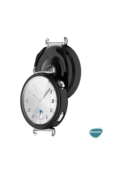 Huawei Watch Gt 6 41mm Kılıf Ekranı Tam Kaplayan 360 Full Round Soft Silicone Siyah Watch Gt 6 41mm İle Uyumlu Kılıf - Siyah Çok Renkli
