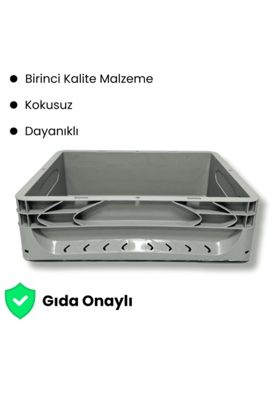 Alpbx Gıdaya Uygun Gri Hamur Pasası 40x30x12 CM - 12 L