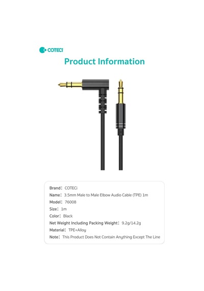 L Tipi 3.5mm Aux Ses Kablosu 90 Derece Açılı Jak Erkek Erkek Araç Hoparlör Kulaklık Bağlantı 1 Metre