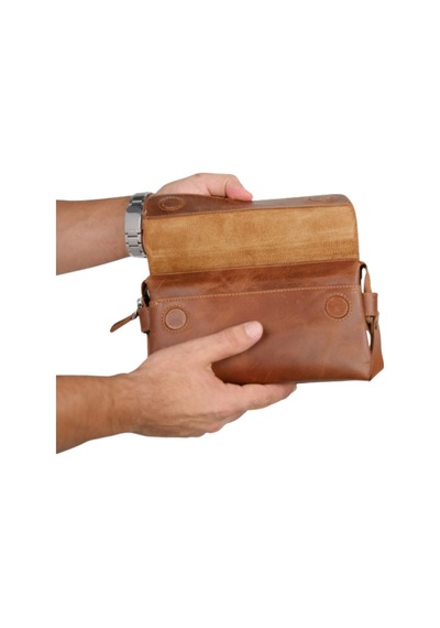 Mft Leather Hakiki Deri Unisex El Çantası Boliva 9874 Tiguan Taba