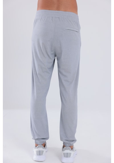 Rowinger Premium Merserize Kumaş Logolu Lastikli Paça Jogger Erkek Eşofman Altı Grey