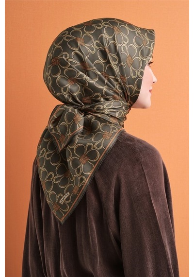 Armine İpek Eşarp 2027 Kış - 9638-32 Haki Twill