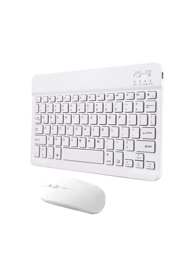 Bluetooth Apple Uyumlu iOS Apple Uyumlu iPad Android Windows Uyumlu Klavye Mouse Seti - Sessiz - Şarjlı - Combo - Ultra İ Diğer