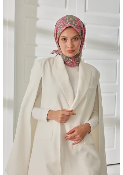 Silk Home Soft Eşarp 73093-28 Pembe, Yeşil, Turuncu, Taş