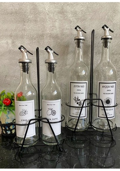 2li Standlı 750 Ml Yağlık 2li 375 Ml Sirkelik Limonluk Mutfak Yağ