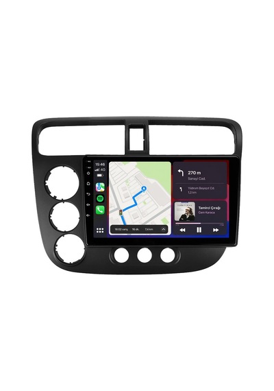 Honda Civic 2001-2006 Android Multimedya Carplay Android Auto Navigasyon Kameralı 6gb Ram 64gb 9"