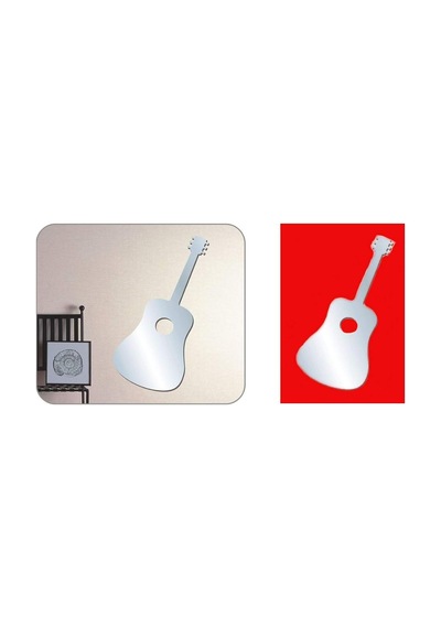 Bosphorus Aynalı Duvar Süsü Sticker Gitar Şekilli