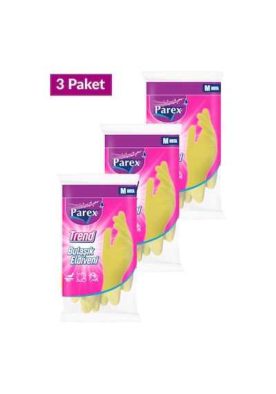 Trend Bulaşık Eldiveni Orta Boy Üçlü Set