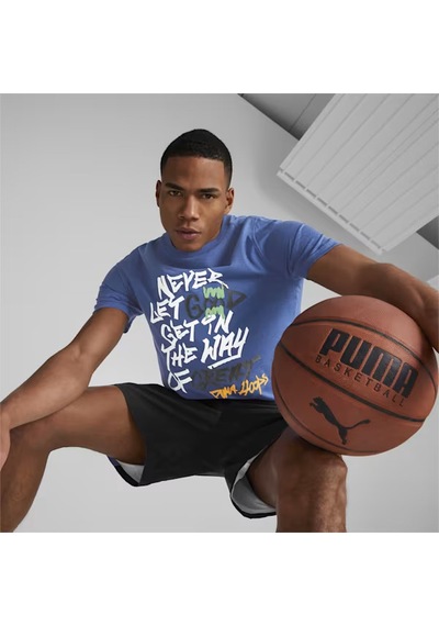 Puma 539247-01 Greatness Tee 1 Erkek Basketbol Spor Mavi Tişört Mavi