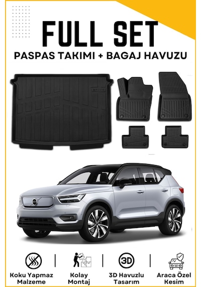 Volvo Ex40 2024-2025 Model Birebir Uyumlu Bagaj Havuzu+paspas Seti