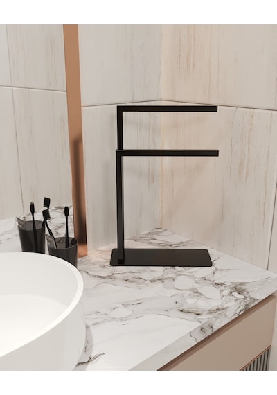 Havluluk Tezgah Üzeri Kağıt El Havluluğu Ev Banyo Düzenleyici Siyah