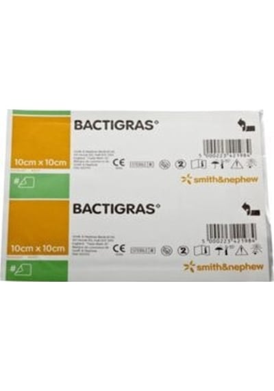 Smith&Nephew Bactigras Parafinli Antiseptik Tül Sargı Yara Örtüsü 10 x 10 CM