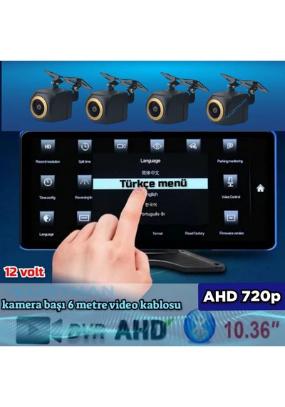 Dokunmatik Video Müzik Dvr Ekran 4 Ad 720p Ahd 170'' Kamera