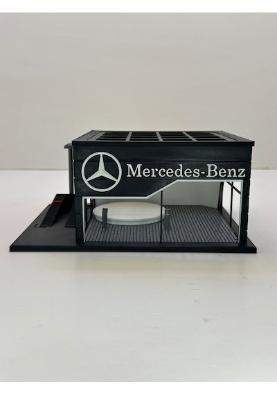 3d Baskı 1/64 Ölçekli Mercedes Showroom Tasarımlı Diorama Araç Sergileme Garajı
