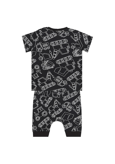 Araba Erkek Bebek Siyah Yazlık T-Shirt Kapri Şort Takım