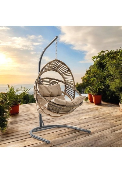 Nobel Tekli Rattan Bahçe Salıncağı Rehome Balkon Salıncağı Açık Kahve Diğer