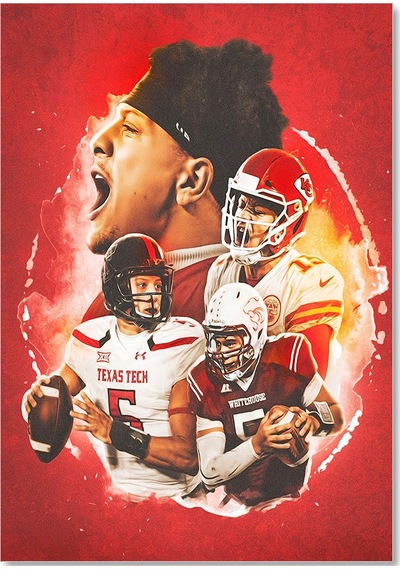 Cakasepetim Patrick Mahomes Kansas City Dört Farklı Anlık Ahşap Mdf Tablo