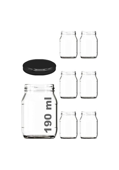 Afracam 190 Ml Şeffaf Kavanoz 190 Cc Konserve Metal Kapaklı Cam Kavanoz 6 Adet 12 Izgara