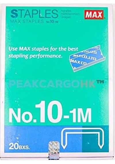 Max Usa Corp. 20 Karton 20.000 Zımba Teli Otantik Max Zımba Teli No. 10-1m Ofis Zımbası İçin