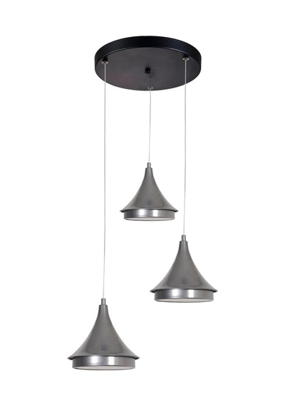 Pare Modern Salon Yatak Odası Salon Cafe Mutfak Beyaz Işık Panel Ledli Renk 3 Lü Led Avize Gri Gri