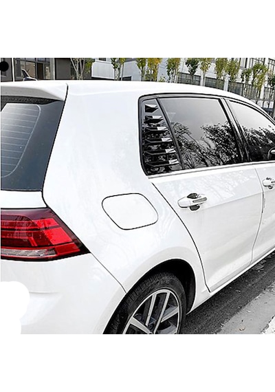 Vw Golf 7-7.5 Kasa İçin Kelebek Cam Vizörü Kaplaması Siyah Renk-Bantlı