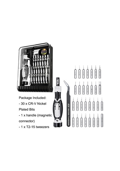 Jakemy Jm-8189 32 In 1 Çapraz Tornavida Alet Seti Bilgisayar Telefonu Tamir Aracı Siyah