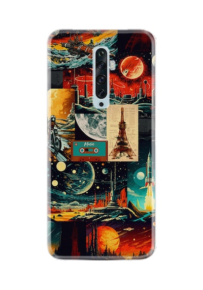 Oppo Reno 2z Kılıf Hayat Serisi Desenli Retro Patchwork-product Code 2003