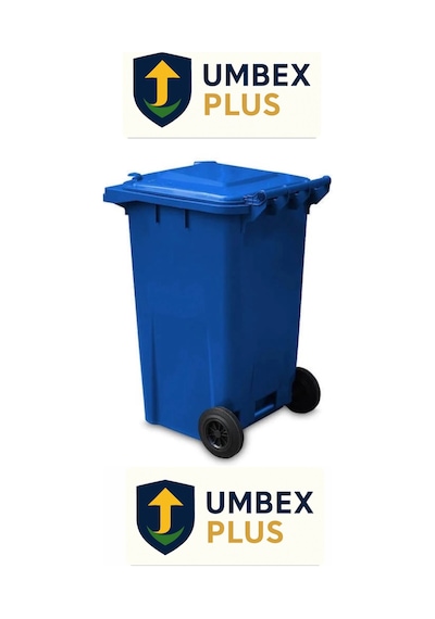 Umbex Plastik Çöp Konteyneri 240 Litre Konteyner - A+ Isıya Dayanıklı Malzeme - Mavi