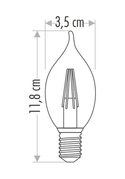 Cata Ct 4281 Rustik Led Kıvrık Buji E 14 Amber