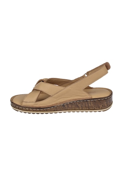 Castle Black Hakiki Deri Comfort Kadın Sandalet Cb-22354 Bej