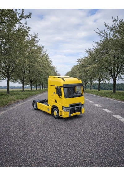 Işıklı Sesli Pilli Metal Çek Bırak Renault Tır - Js1125s Sarı Sarı