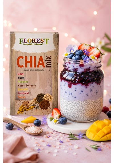 Chia Mix Karışımlı Bitkisel Toz 200 Gr Chia Yulaf Ruşeym Keten Tohumu Zencefil Tarçın - 890439636