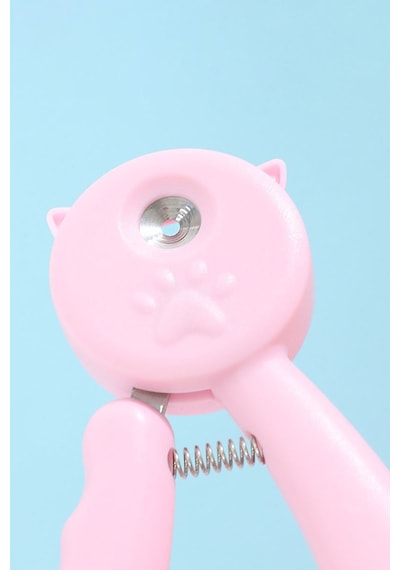 Çelik Pembe Emniyetli Hazneli Kedi Tırnak Makası Ve Törpü Set Cin823pm