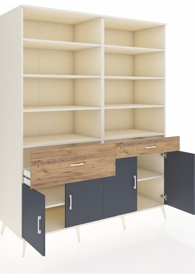 Kronos Gardrop 10 Raflı 2 Çekmeceli 4 Kapaklı 176x59x221 Aytaşı-antrasit/çam Antrasit/çam Kronos Gardrop 10 Raflı 2 Çekmeceli 4 Kapaklı 176x59x221 Aytaşı-antrasit/çam Antrasit/çam
